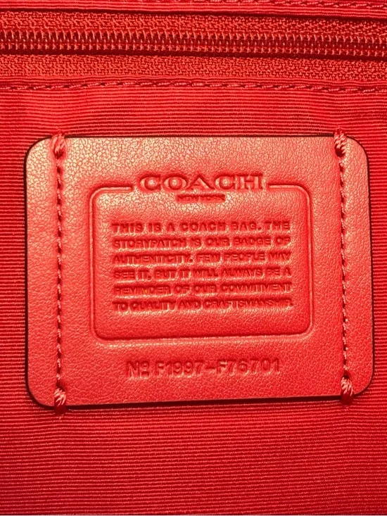 NWOT Coach Jes Leather Tote Bright Cardinal Red 76701 - Picture 4 of 12